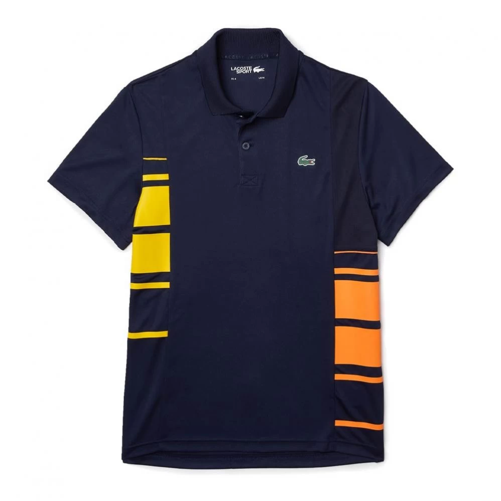 Polo Lacoste Sport Colorblock Bleu Marine / Jaune / Orange 3 Polo Lacoste Sport Colorblock Bleu Marine / Jaune / Orange