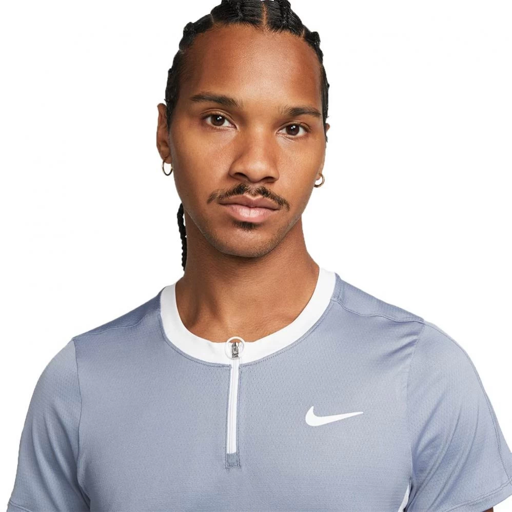 Polo Nike Court Dri-Fit Advantage Bleu Gris 4 Polo Nike Court Dri-Fit Advantage Bleu Gris – Image 2
