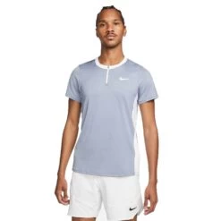 Polo Nike Court Dri-Fit Advantage Bleu Gris