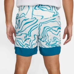 Short NikeCourt Dri-Fit Slam AO Printed Bleu 23cm -Tennis Équipement Magasin short nikecourt dri fit slam ao printed bleu 23cm 2