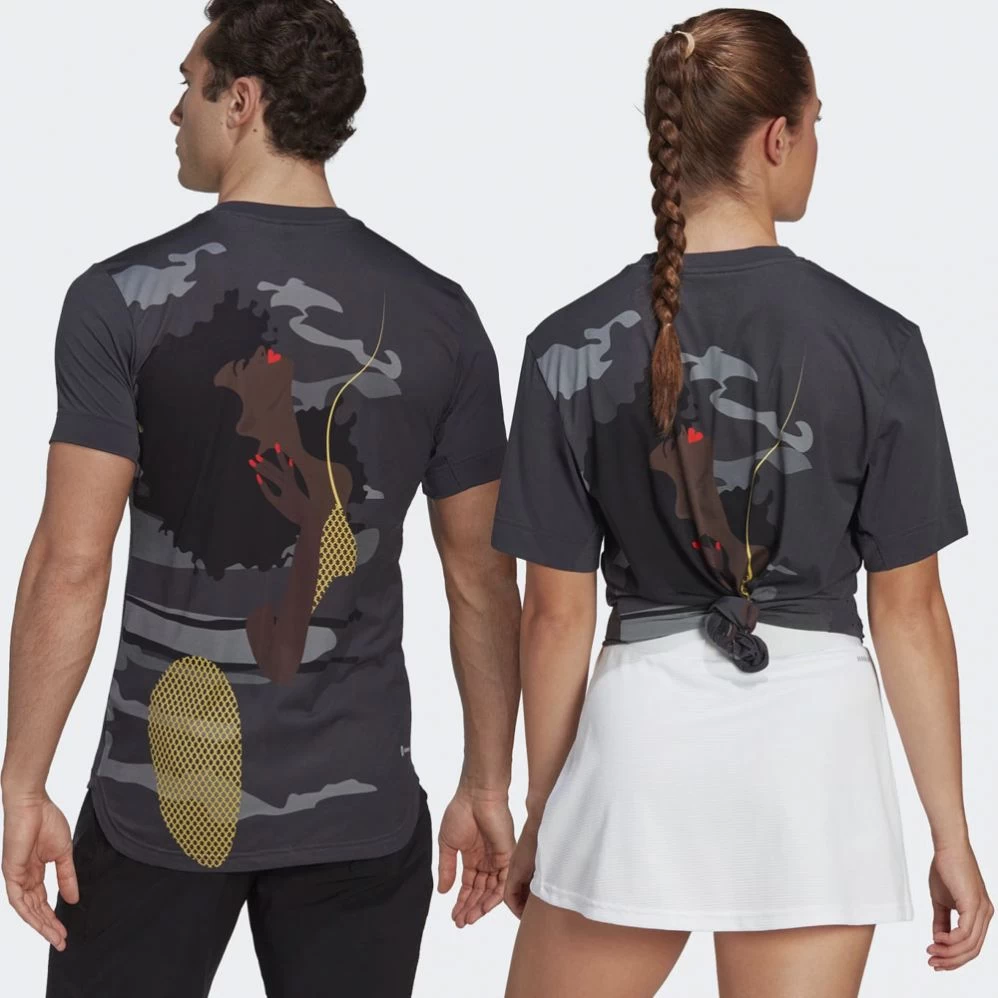 T-shirt Adidas New York Graphic Magugu Gris 5 T-shirt Adidas New York Graphic Magugu Gris – Image 3