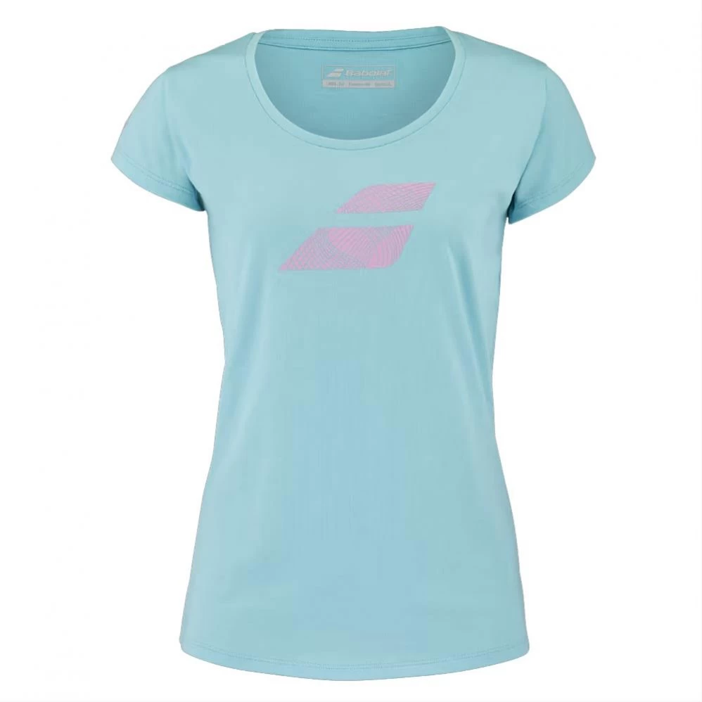 T-Shirt Babolat Exercise Flag Femme Bleu Chiné 3 T-Shirt Babolat Exercise Flag Femme Bleu Chiné