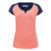 T-Shirt Babolat Play Cap Fille Corail / Bleu Marine -Tennis Équipement Magasin t shirt babolat play cap fille corail bleu marine
