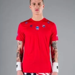 T-Shirt Hydrogen Star Tech Rouge / Bleu -Tennis Équipement Magasin t shirt hydrogen star tech rouge bleu 2