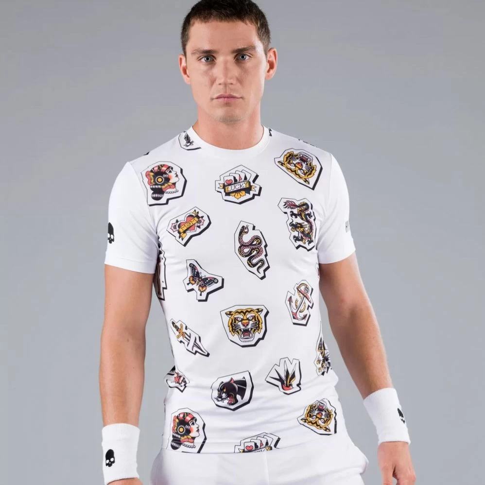 T-Shirt Hydrogen Tattoo Tech Blanc 3 T-Shirt Hydrogen Tattoo Tech Blanc