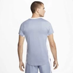 T-Shirt Nike Court Dri-Fit Advantage Bleu Gris -Tennis Équipement Magasin t shirt nike court dri fit advantage bleu gris 2
