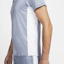 T-Shirt Nike Court Dri-Fit Advantage Bleu Gris -Tennis Équipement Magasin t shirt nike court dri fit advantage bleu gris 4