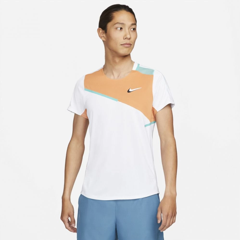 T-Shirt Nike Court Dri-FIT Slam Blanc / Orange 3 T-Shirt Nike Court Dri-FIT Slam Blanc / Orange