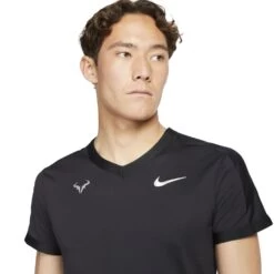 T-Shirt Nike Dri-Fit ADV Rafael Nadal Noir / Argent -Tennis Équipement Magasin t shirt nike dri fit adv rafael nadal noir argent 2